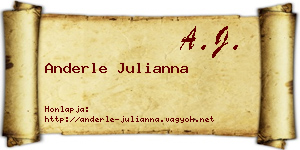 Anderle Julianna névjegykártya